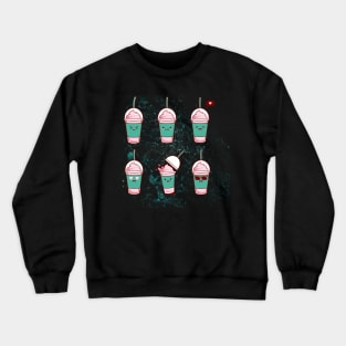 cute cups coffee boba smoothie Crewneck Sweatshirt